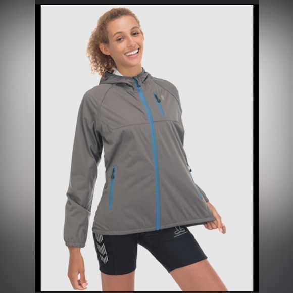 NWT Little Donkey Andy Women's Rain Cycling Stretch Jacket with Hood - Picture 1 of 4